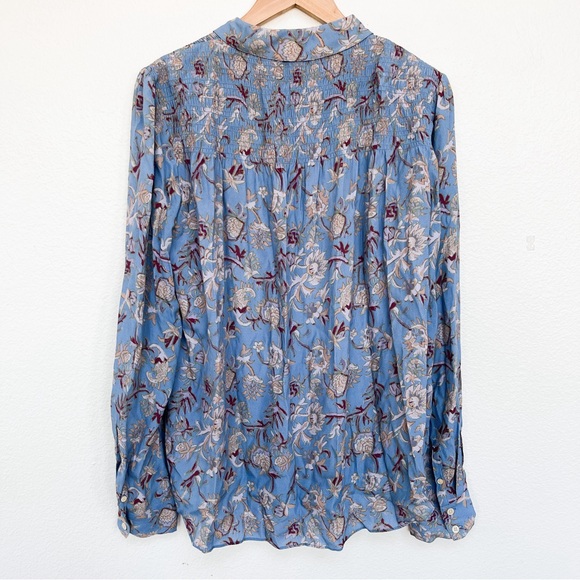 Veronica Beard Dazed Cornflower Floral Blouse Blue Size 8 - Picture 4 of 8